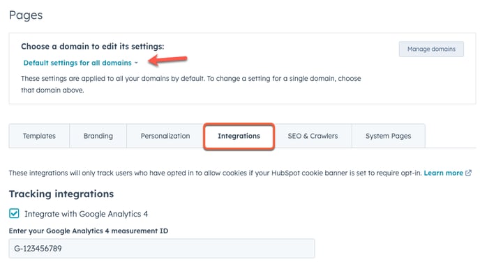 google-analytics-integrations-page-setting